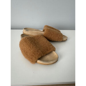 Women's Jenni Kayne Brown Shearling Slides Size 41